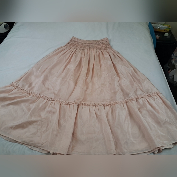 Tory Burch CORDED Silk SKIRT Iced Pink Size 8 - Picture 11 of 16